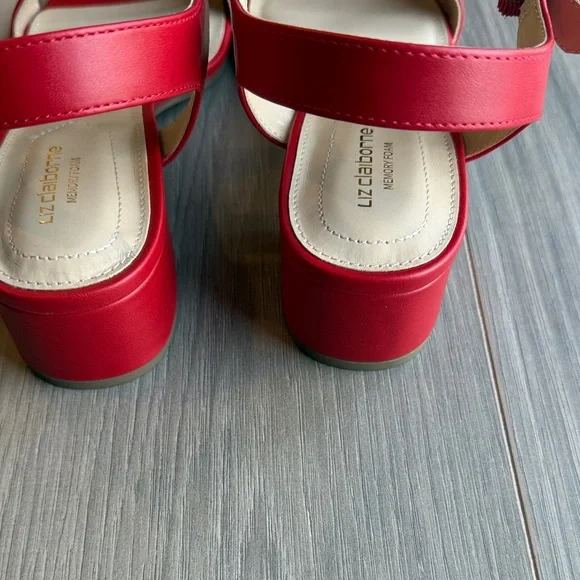 Liz Claiborne Women's Red Renny Ankle Strap Sandals Size 9.5 - Picture 4 of 8